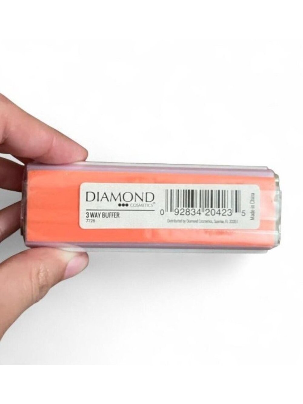 Diamond Cosmetics 3 Way Nail Buffer Block Pink Orange Shine Smooth Nail